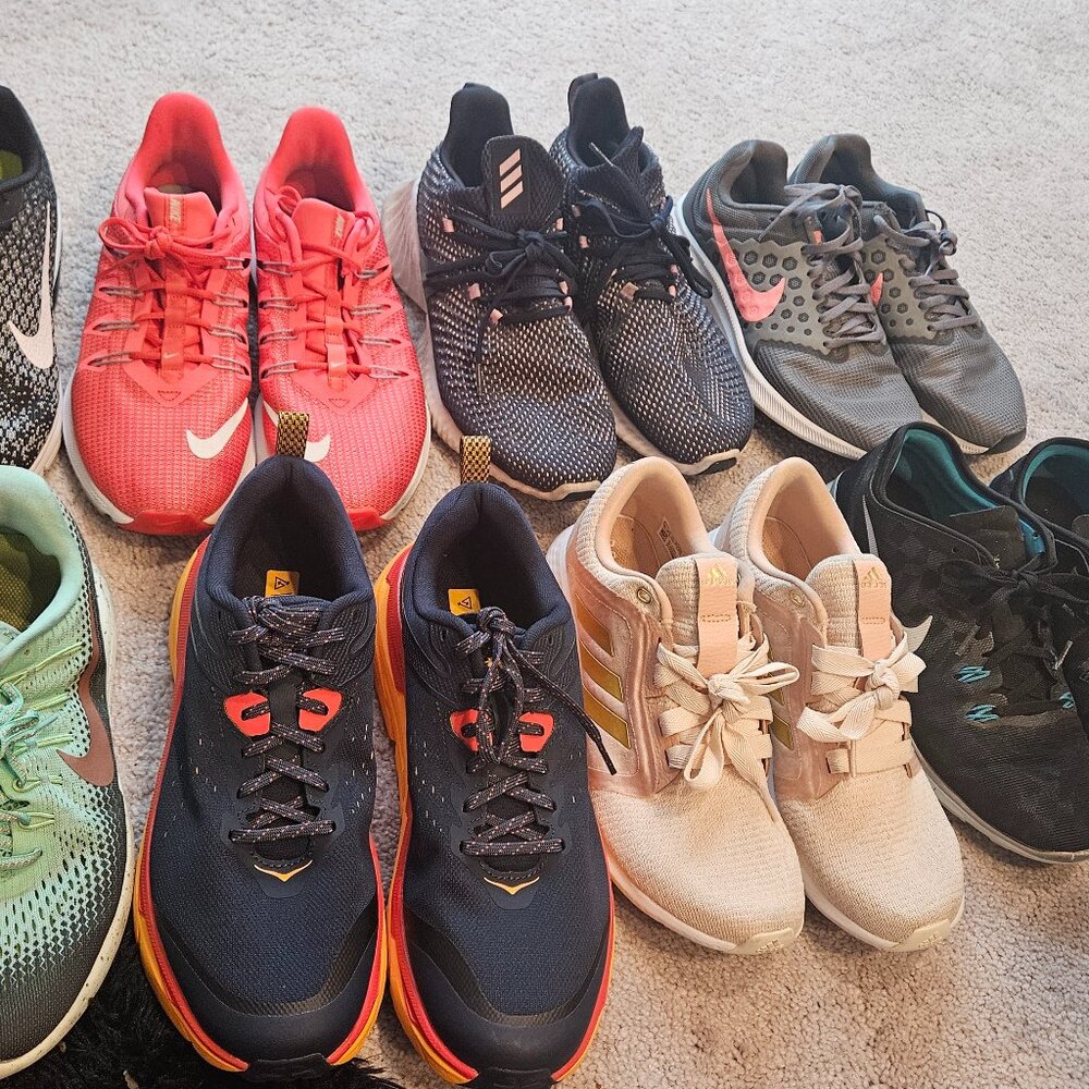Bundle Of 8 Pairs Womens Sneakers Mostly Size 10